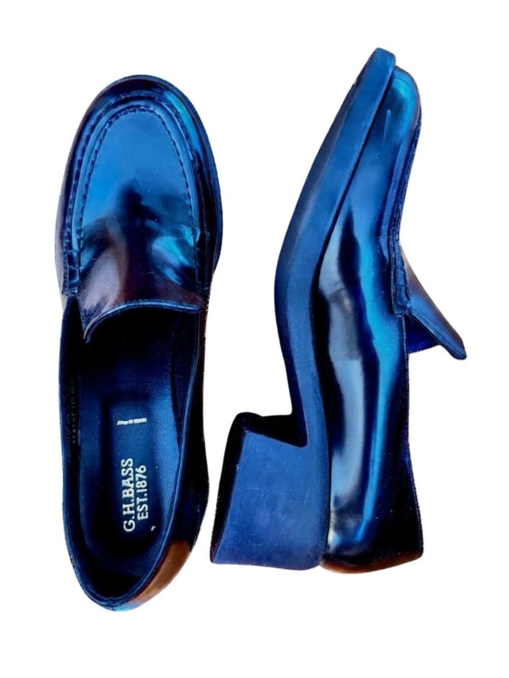 Brand New! G.H. Bass & Co. Black Penny Loafers with heels for women, size 39